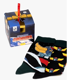 GEMO Chaussettes motif robot homme dans boite cadeau (lot de 2) - Freegun X Goldorak noir standard