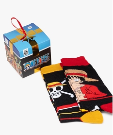 GEMO Chaussettes motif robot homme dans boite cadeau (lot de 2) - Freegun X One Piece noir standard