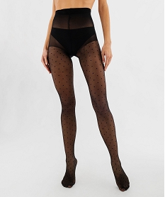 GEMO Collants semi-opaques à motifs plumetis femme noir standard