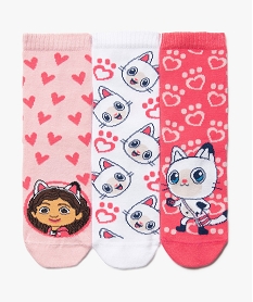 GEMO Chaussettes à motifs chat fille (lot de 3) - Gabby et la maison magique rose standard