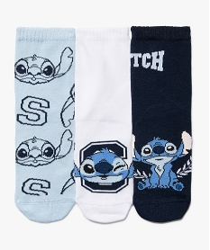 GEMO Chaussettes à motifs Lilo et Stitch fille (lot de 3) - Disney bleu standard