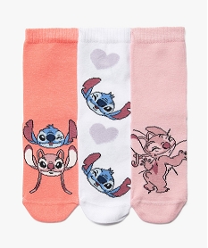 GEMO Chaussettes à motifs Lilo et Stitch fille (lot de 3) - Disney rose standard