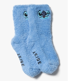 GEMO Chaussettes d’intérieur en maille peluche motif Stitch femme - Disney bleu standard