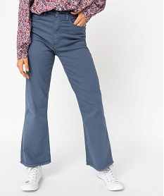 jean femme large avec finitions franges longueur 78eme bleu pantalonsL028001_1