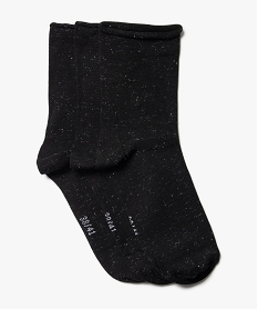 GEMO Chaussettes à paillettes femme (lot de 3) noir standard