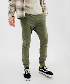 GEMO Pantalon jogger en toile de coton homme kaki clair