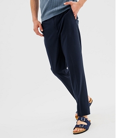 GEMO Pantalon en toile avec taille ajustable homme bleu standard