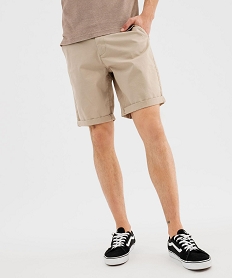 GEMO Bermuda chino en coton stretch homme beige standard