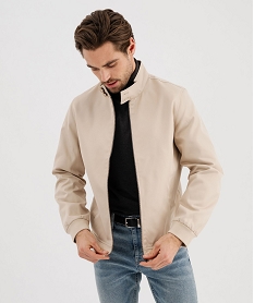 GEMO Veste courte unie en matière déperlante homme Beige