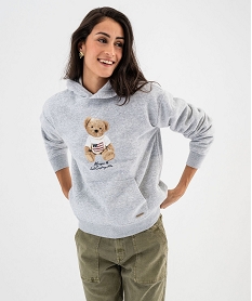 GEMO Sweat à capuche avec broderie femme - LuluCastagnette Gris