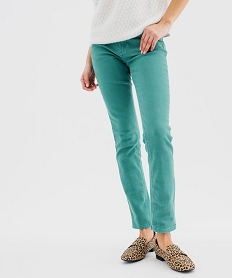 GEMO Jean slim coloré taille normale femme Vert