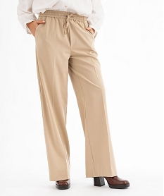 GEMO Pantalon large à taille élastiquée femme - LuluCastagnette beige standard