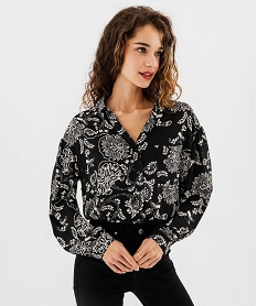 GEMO Chemise à motifs fleuris femme Imprimé