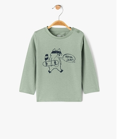 GEMO Tee-shirt manches longues en coton imprimé bébé garçon Vert