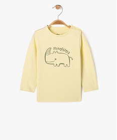 GEMO Tee-shirt manches longues en coton imprimé bébé garçon Jaune