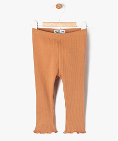 GEMO Legging en maille côtelée avec bas froncé bébé fille marron standard