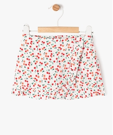 GEMO Jupe short fluide imprimé cerises bébé fille Blanc