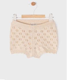 GEMO Short en maille ajourée en coton biologique bébé fille Beige