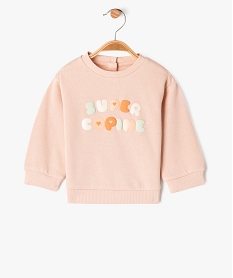 GEMO Sweat molletonné bébé fille avec motifs et message rose standard