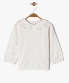 GEMO Sweat léger avec détails en broderie anglaise bébé fille - LuluCastagnette Beige