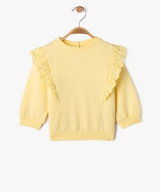 GEMO Sweat ample à broderie anglaise bébé fille jaune standard