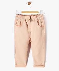 GEMO Pantalon en coton avec taille ajustable bébé fille Rose