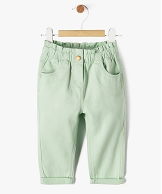 GEMO Pantalon en coton avec taille ajustable bébé fille vert standard