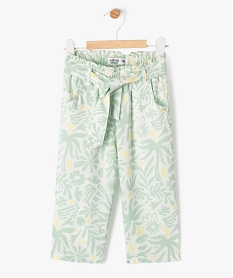 GEMO Pantalon imprimé en viscose avec taille élastique bébé fille Vert