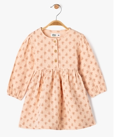 GEMO Robe en gaze de coton à motifs fleuris bébé fille rose standard