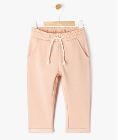 GEMO Pantalon en maille avec taille élastique et revers bébé fille rose standard