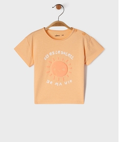 GEMO Tee-shirt manches courtes en coton imprimé fantaisie bébé fille orange standard