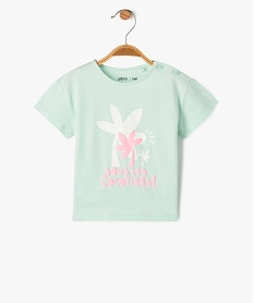 GEMO Tee-shirt manches courtes en coton imprimé fantaisie bébé fille vert standard