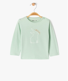 GEMO Tee-shirt manches longues imprimé bébé fille vert standard