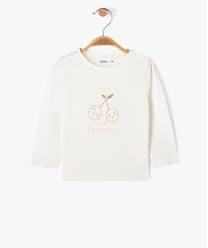 GEMO Tee-shirt manches longues imprimé bébé fille blanc chine