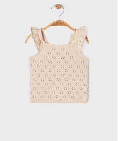 GEMO Débardeur en maille ajourée et bretelle à volants bébé fille beige standard