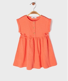 GEMO Robe bébé fille avec haut boutonné et jupe large rouge vif