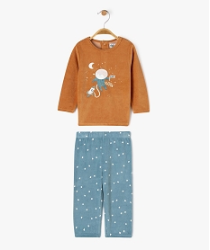 GEMO Pyjama en velours 2 pièces imprimé tigre astronaute bébé Orange