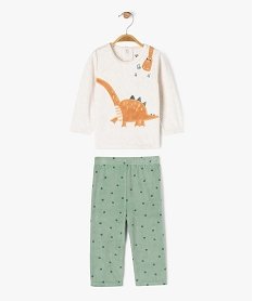 GEMO Pyjama en velours 2 pièces imprimé dinosaure bébé Vert