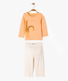 GEMO Pyjama 2 pièces en coton imprimé bébé orange vif