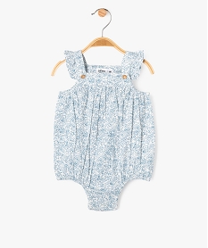 GEMO Combinaison barboteuse à motifs fleuris bébé fille Bleu