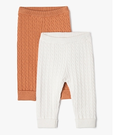 GEMO Pantalon bébé en maille torsadée (lot de 2) Orange