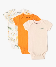 GEMO Body manches courtes encolure américaine bébé garçon (lot de 3) Blanc