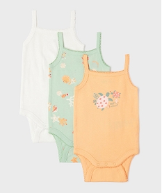 GEMO Body à bretelles à motifs marins bébé fille (lot de 3) orange standard