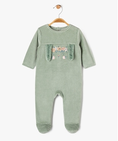 GEMO Pyjama en velours motif lapin bébé vert standard