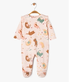 GEMO Pyjama en velours avec volants et motifs chats bébé fille rose standard