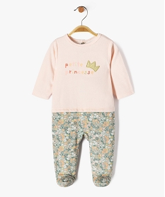 GEMO Pyjama en velours effet 2 en 1 motifs fleuris bébé fille rose standard