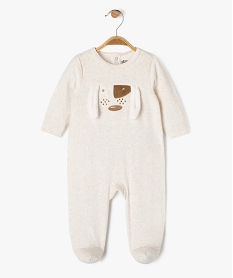 GEMO Pyjama en velours avec motif chien bébé garçon Beige