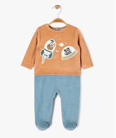 GEMO Pyjama en velours effet 2 en 1 motif espace bébé garçon Orange