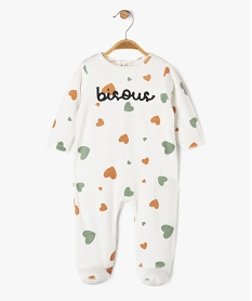 GEMO Pyjama en velours dors-bien motifs cœurs bébé Blanc