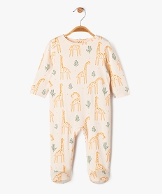 GEMO Pyjama bébé avec motifs girafes et touches pailletées orange vif